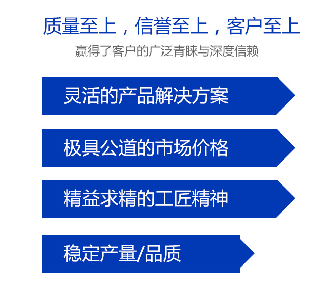 鑫志城理念-质量至上，信誉至上，客户至上